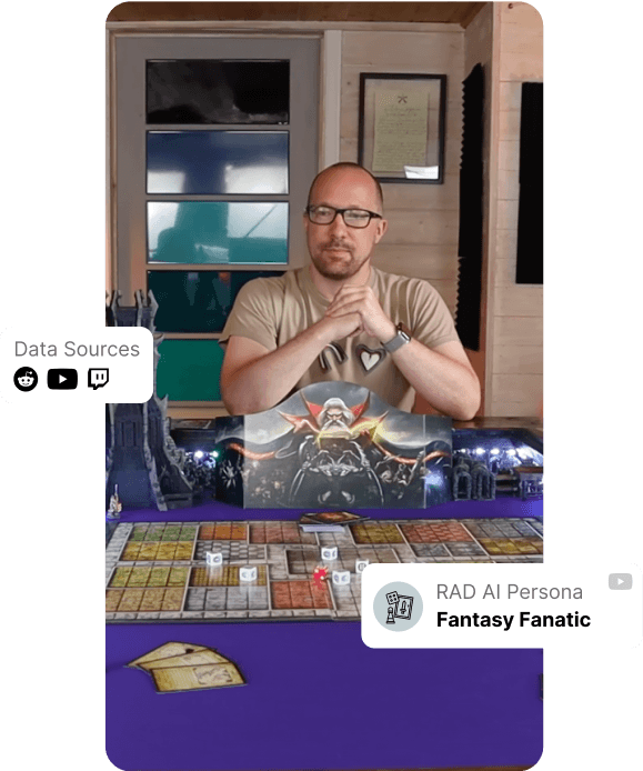 A screenshot a influencer playing and talking about Hero Quest