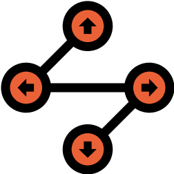Line chart with arrow