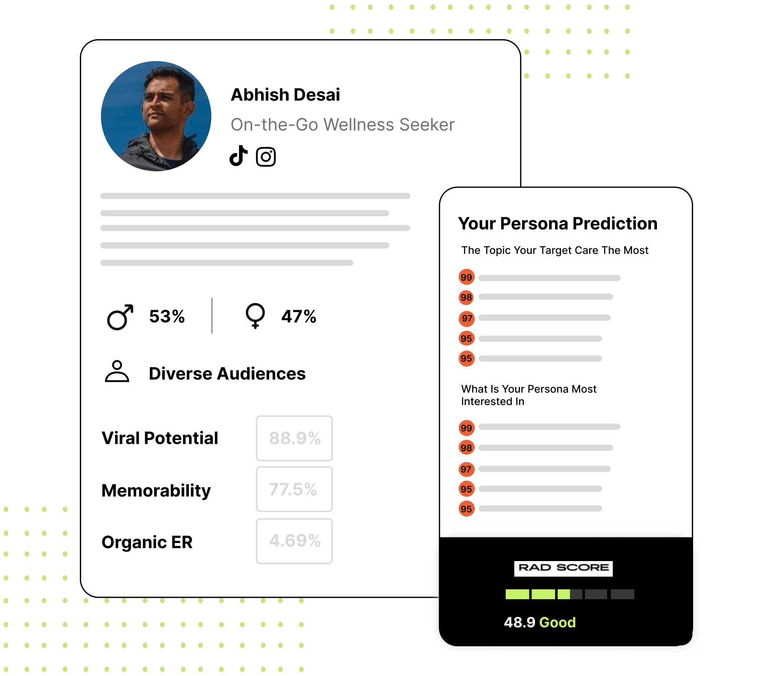 Screenshots of the Rad dashboard