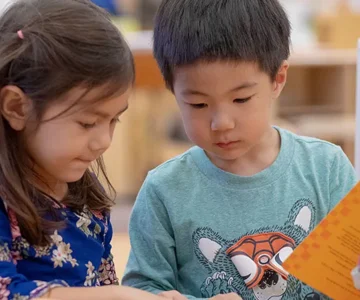 Two children talking