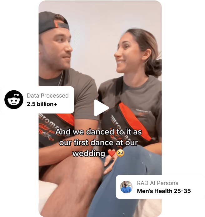 A screenshot of a Ro influencer video with rad scores around it